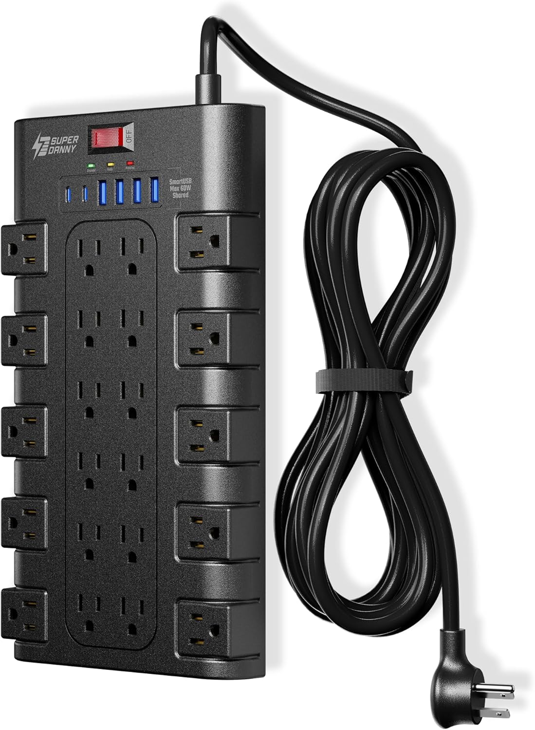 Surge Protector Power Strip with 22 Outlets and Fast Charging