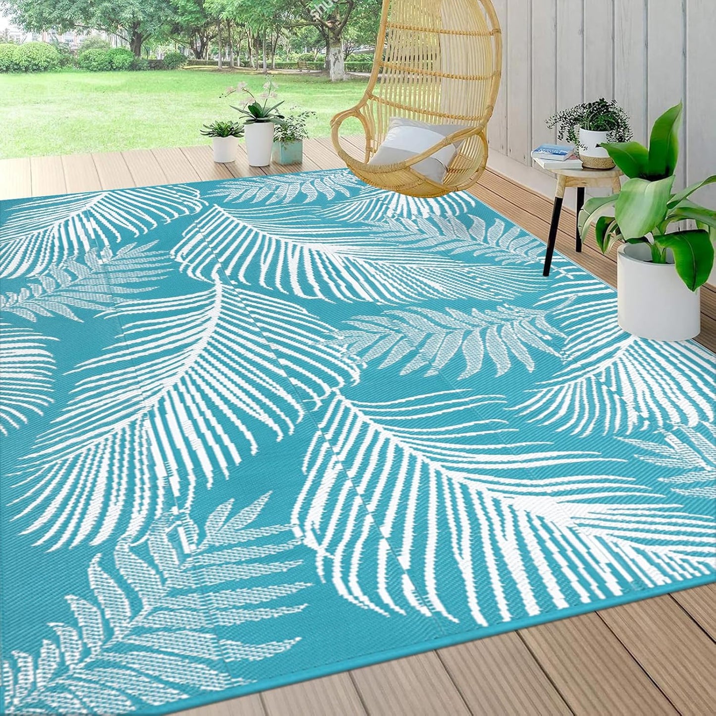 Pauwer Waterproof Outdoor Rug 8x10 for Patio and Camping