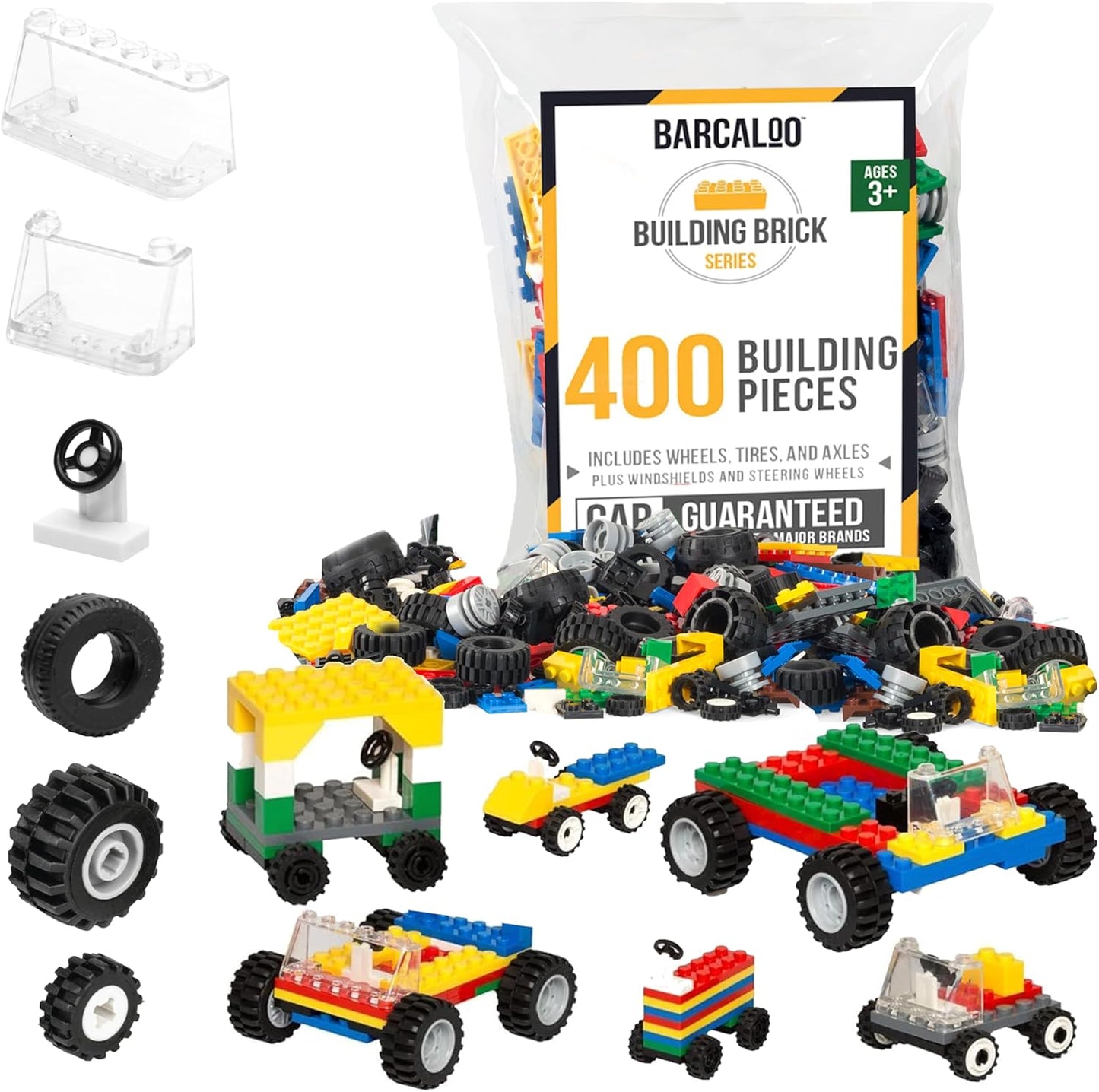 Build Cars with Ease: Barcaloo 400pc Wheels & Axles Set