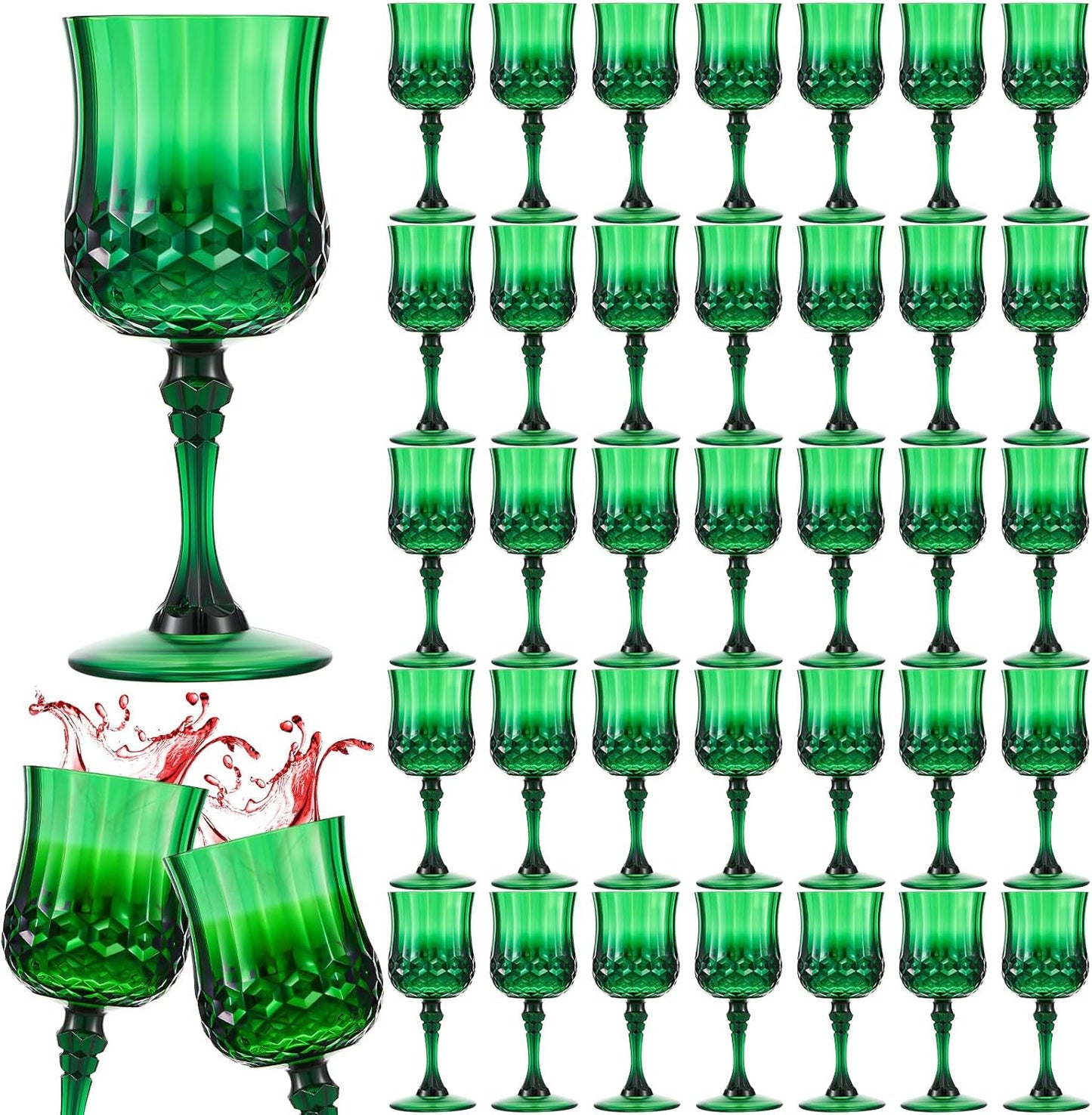 Vintage Plastic Wine Glasses for Parties and Celebrations