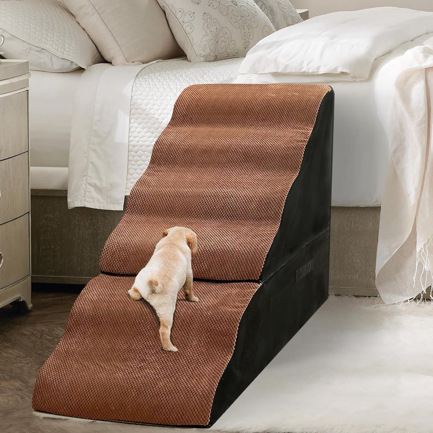 Dog Steps for High Beds 30-32 H - 6-Step Stairs for Small Dogs