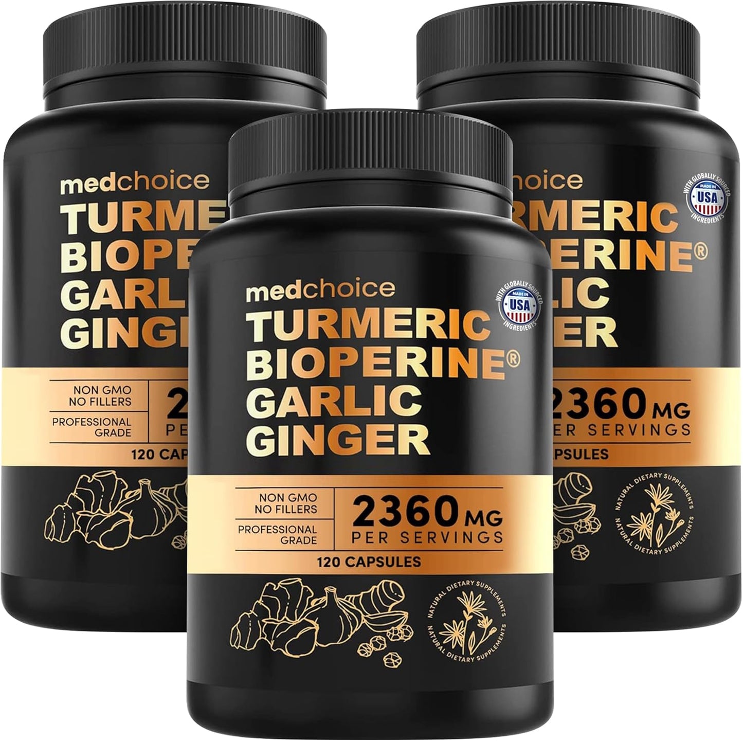 4-in-1 Turmeric and Garlic Supplements for Joint Support