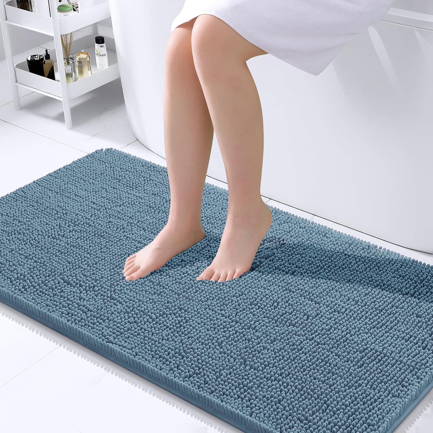 OLANLY Extra Soft Chenille Bath Rugs for Cozy Bathroom Floors