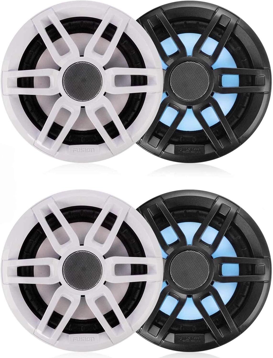 Fusion 6.5 200W RGB Marine Speakers - White & Gray Grills