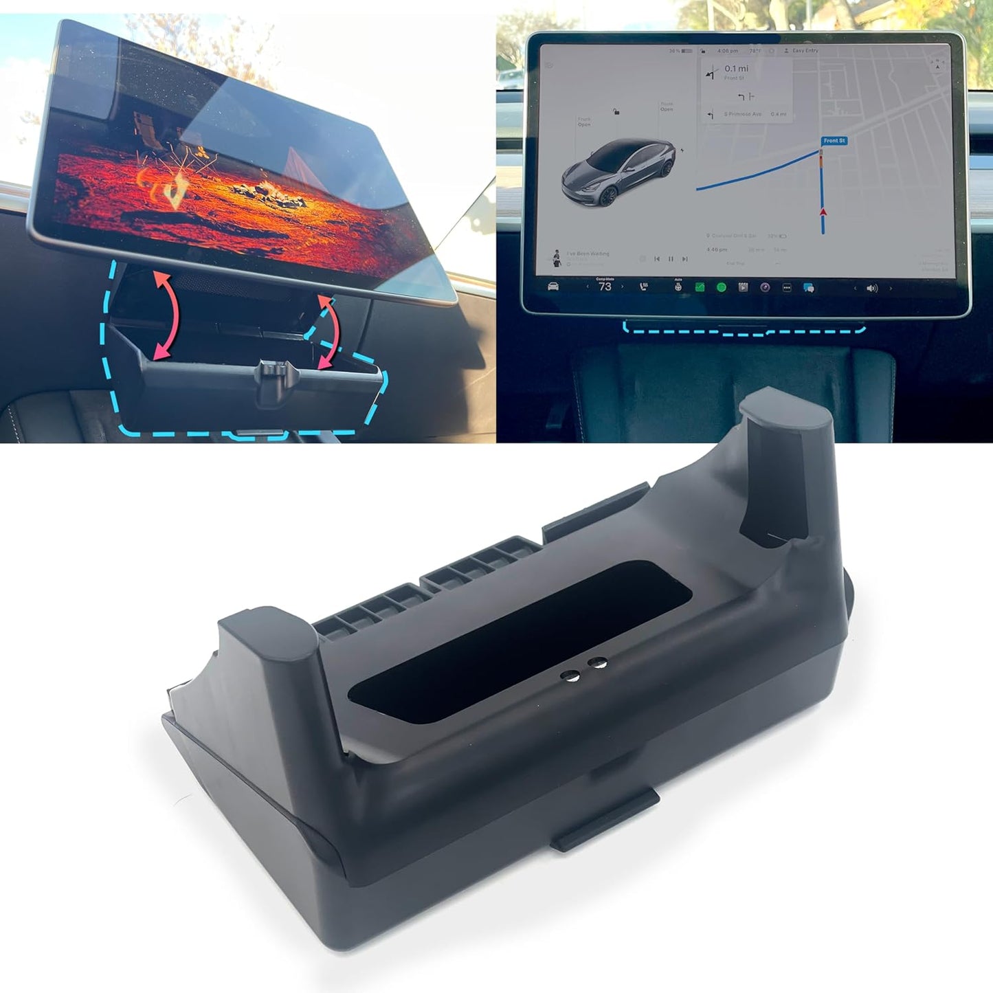 Hidden Under Screen Storage Box for Tesla Model 3 and Model Y