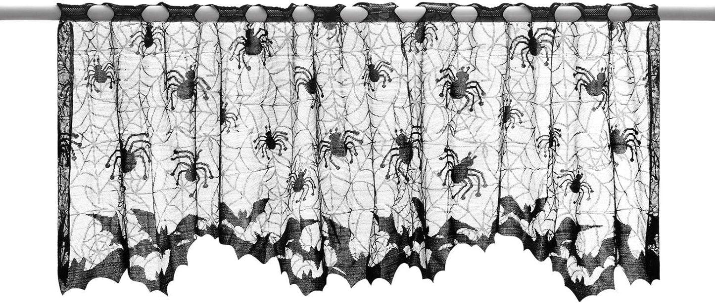 Spooky Halloween Lace Curtain - 60 x 20 Inch
