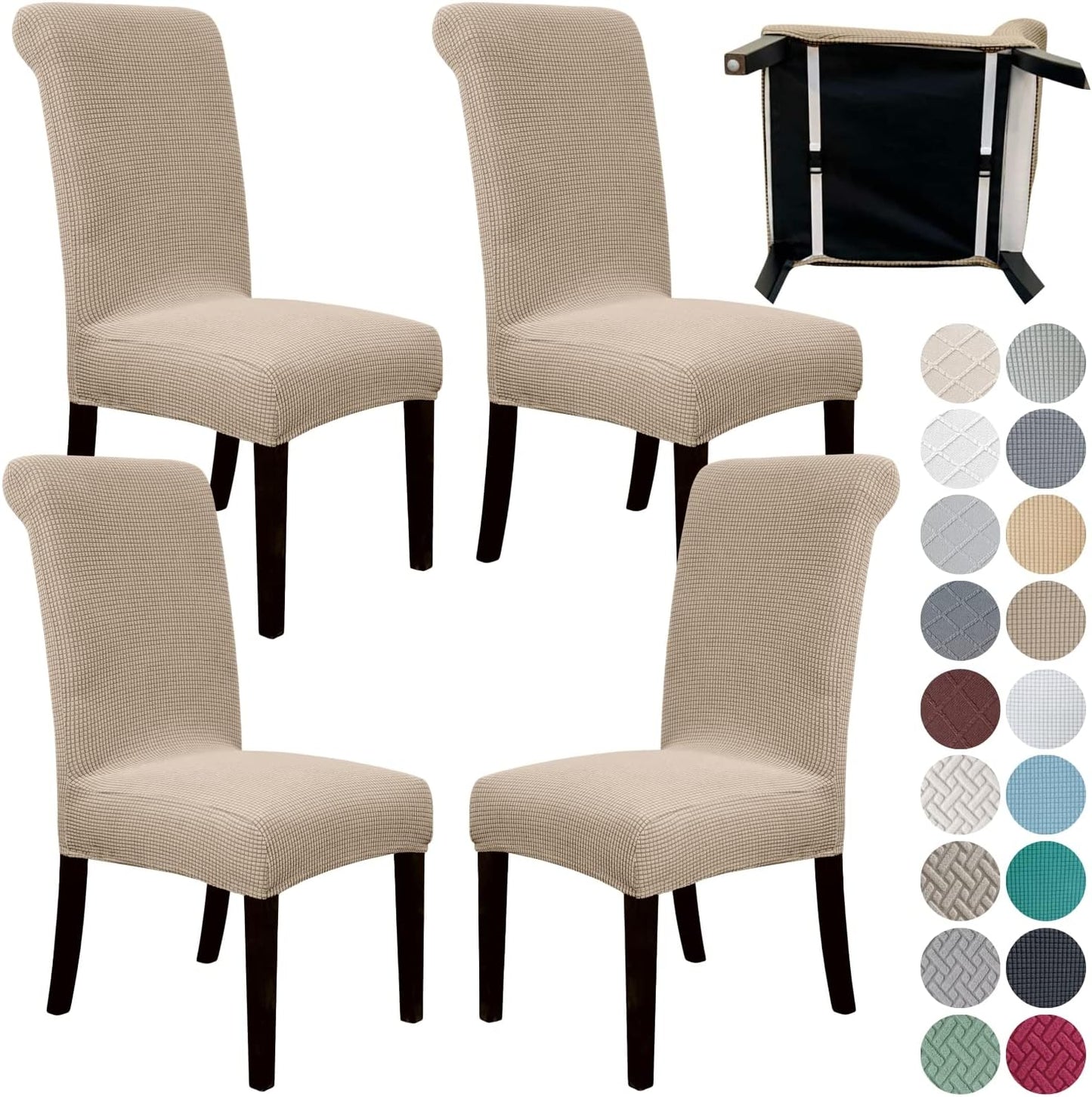 Stretch Parsons Chair Slipcover Set of 4 with Seat Belt Feature