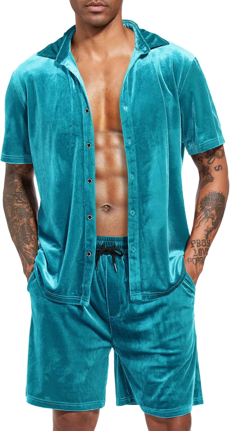 LecGee Men Summer Casual Short Sets for Stylish Comfort