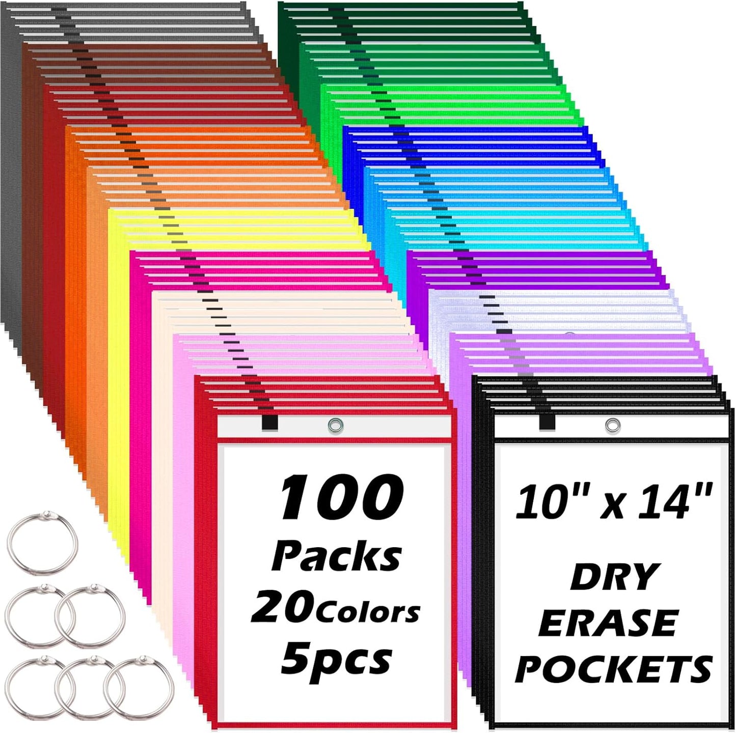 Oversized Reusable Dry Erase Pocket Sleeves for Classroom Use