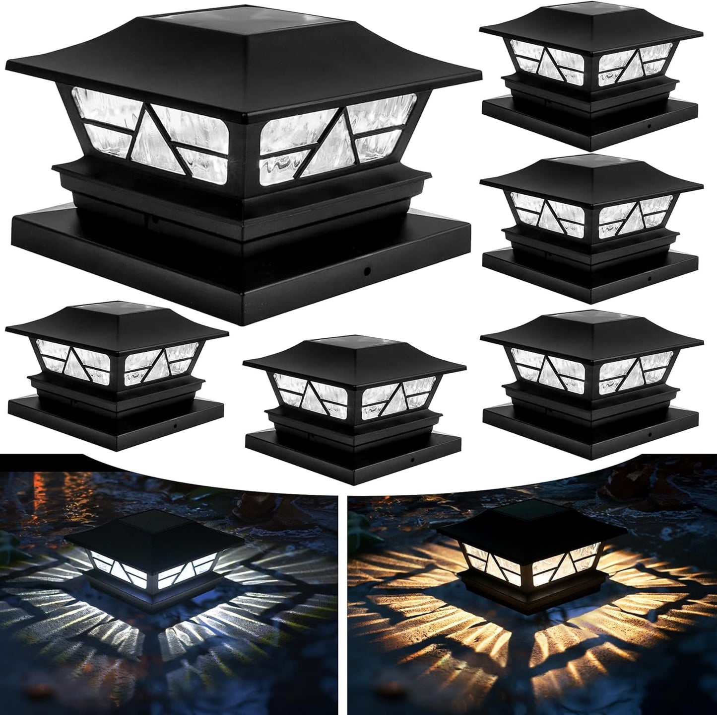 TW SHINE Solar Post Cap Lights for 4x4 5x5 6x6 Posts