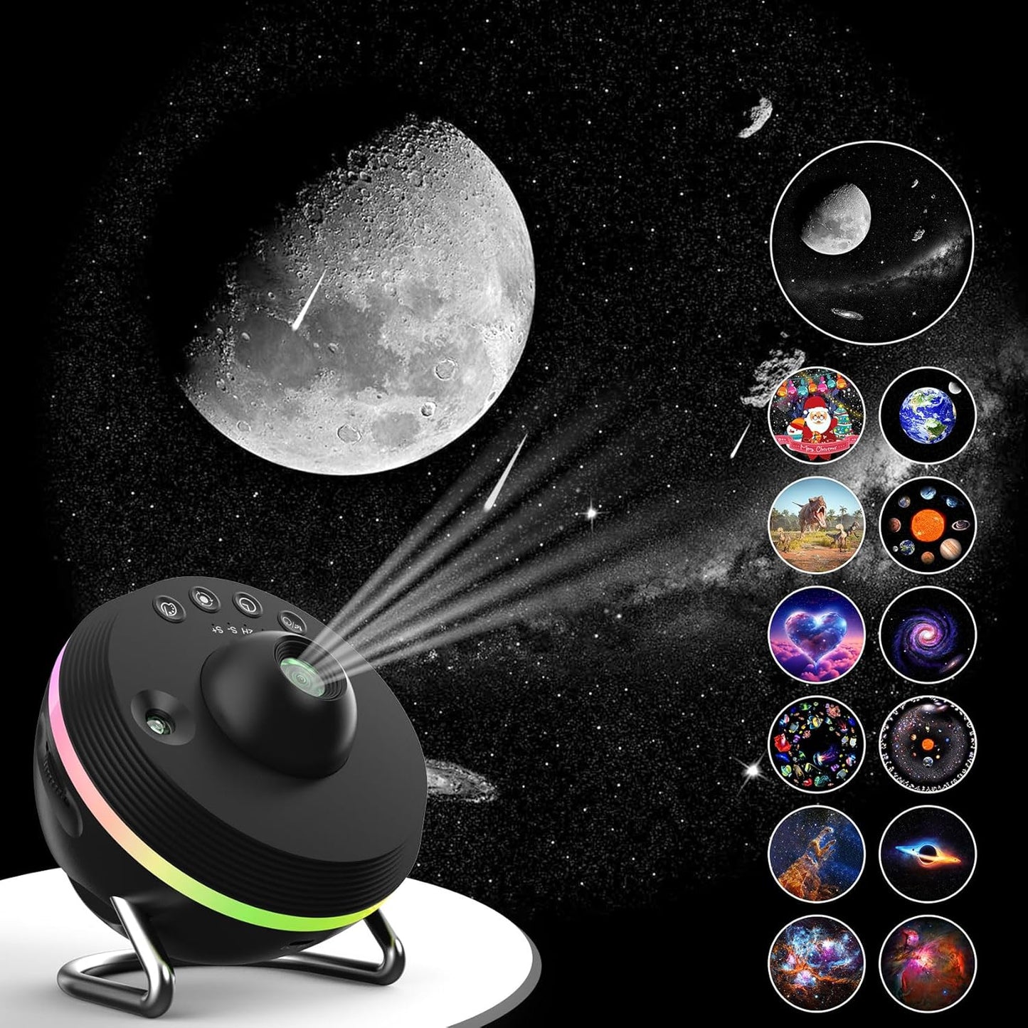 4K Galaxy Projector with 13 Discs, HD Image, Large Area Projection