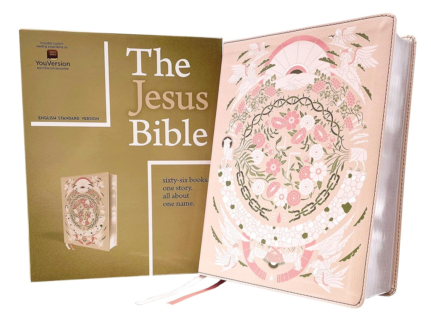 The Jesus Bible Artist Edition ESV Leathersoft Peach Floral Review