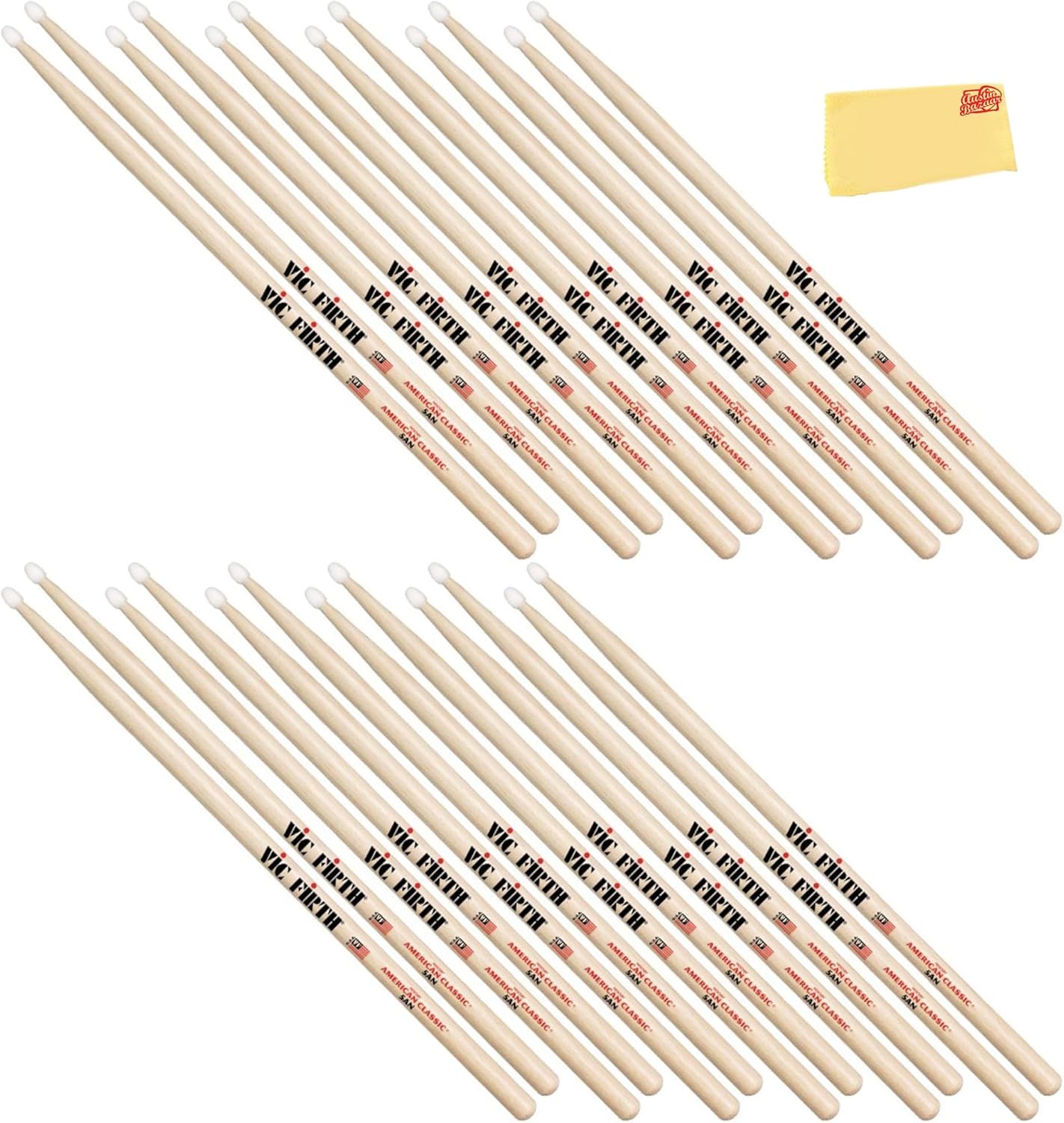 Vic Firth American Classic 5A Nylon Tip Drumsticks Bundle Deal
