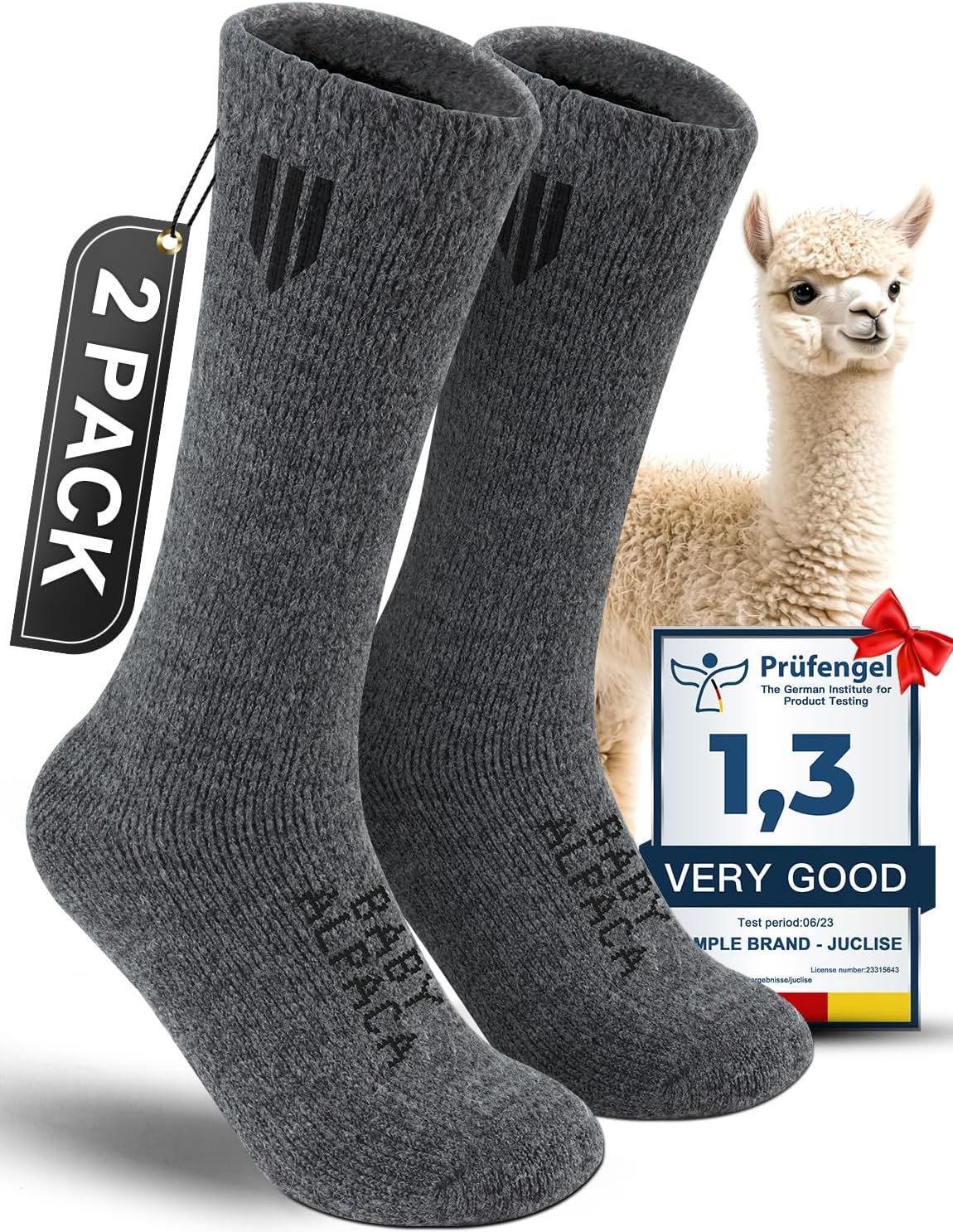 Alpaca Wool Boot Socks for Men and Women, Heavyweight Thermal