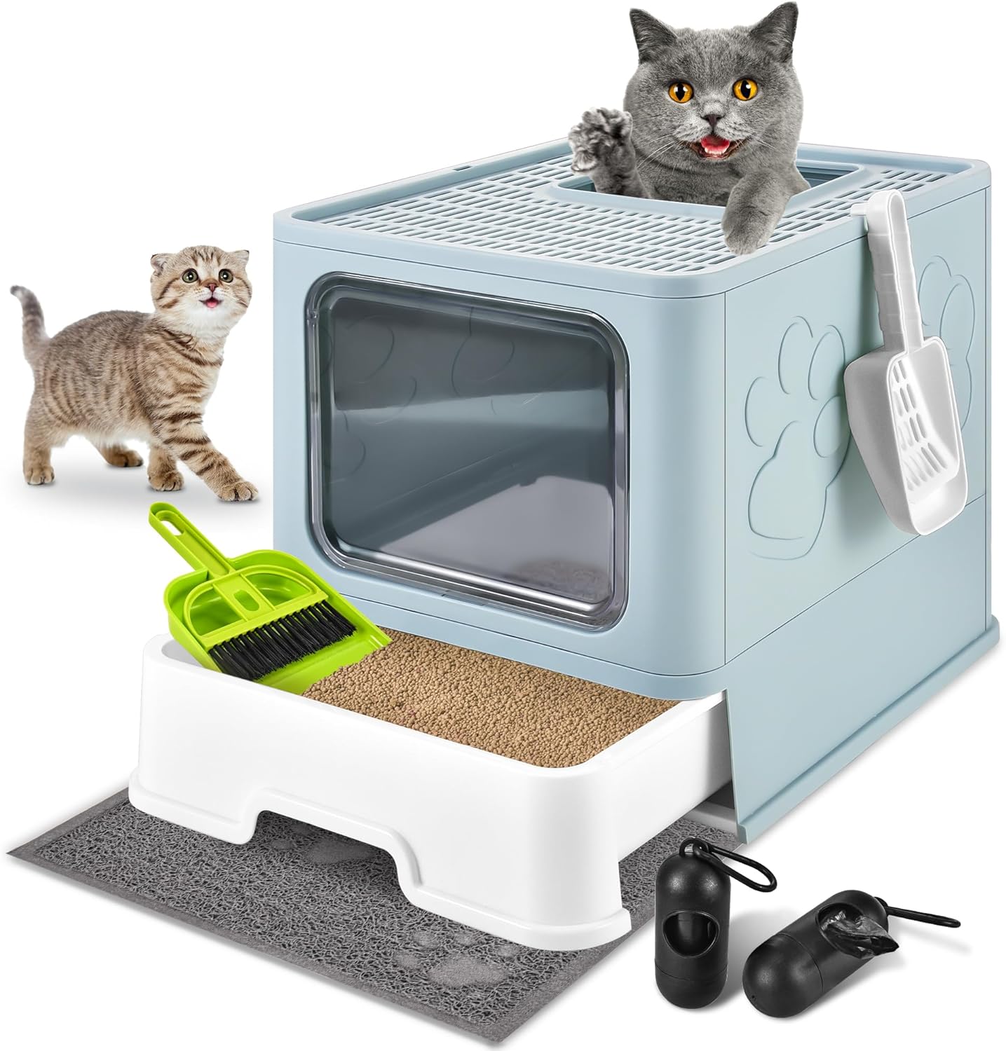 Extra Large Cat Litter Box with Lid and Easy Cleaning Features