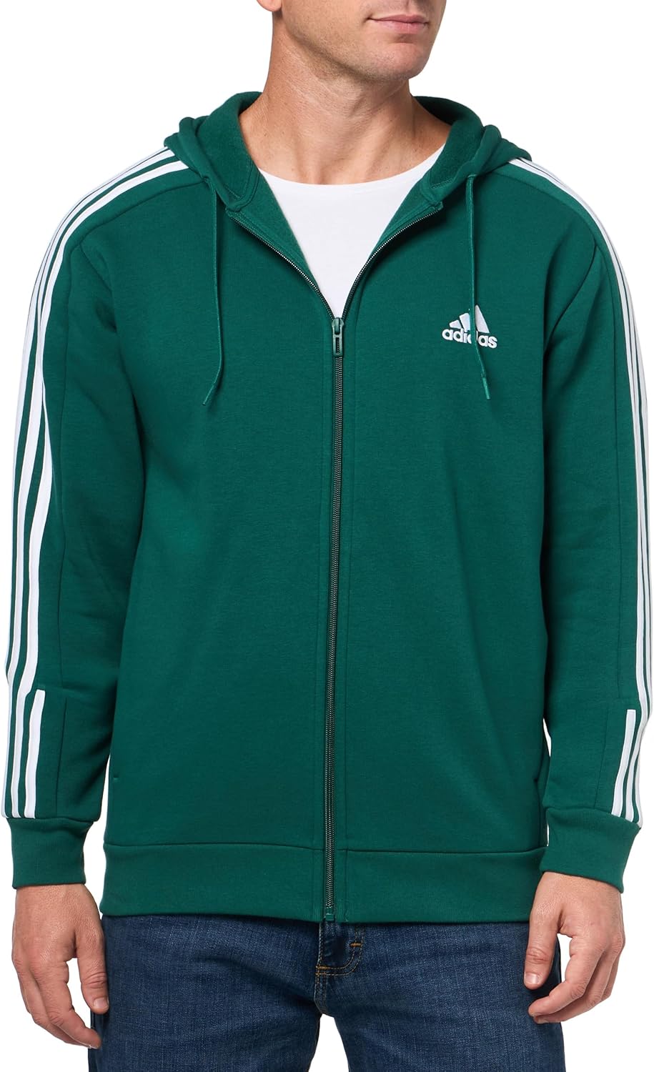 adidas mens Essentials Fleece Full-zip Hoodie for Comfort