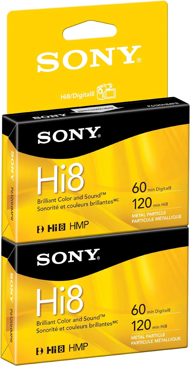 Sony P6120HMPR/2C 2-Pack 120-Minute Hi8 Tapes for Memories