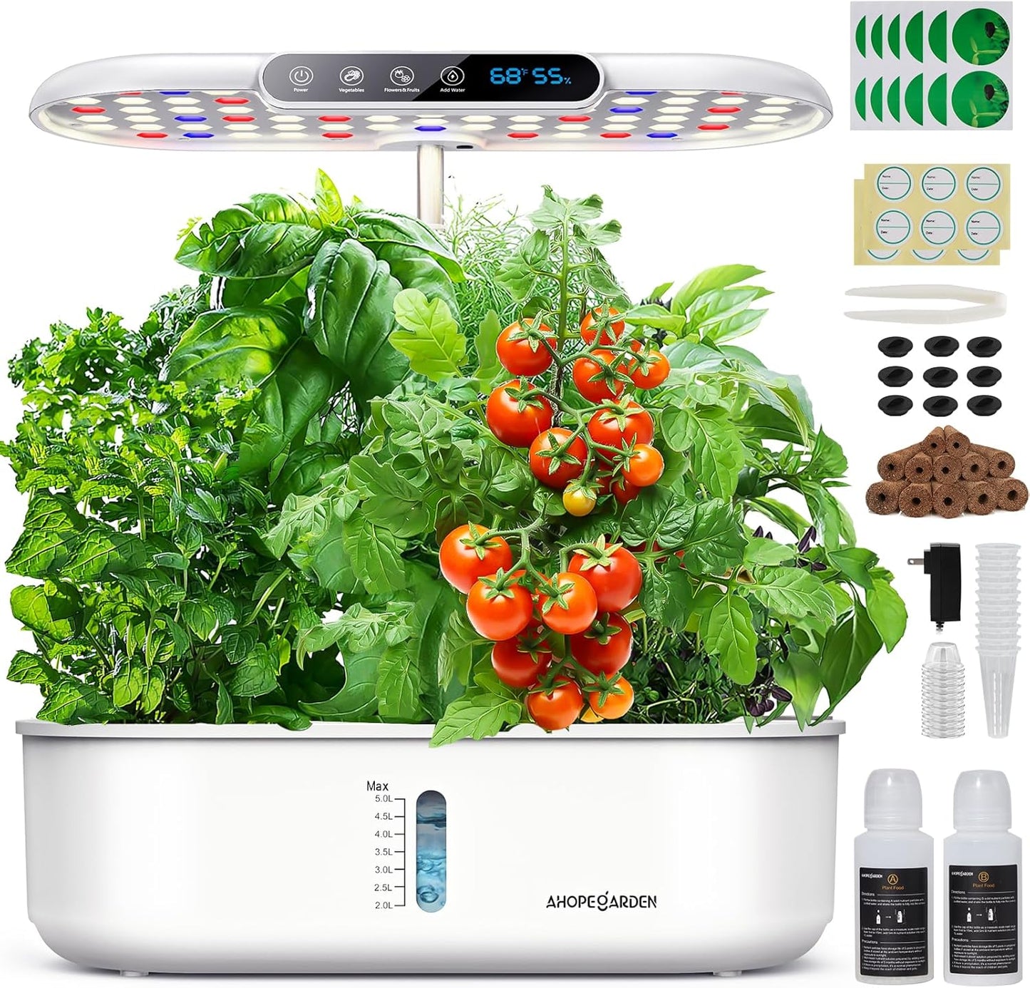Hydroponics Growing System with LED Light & Smart Timer