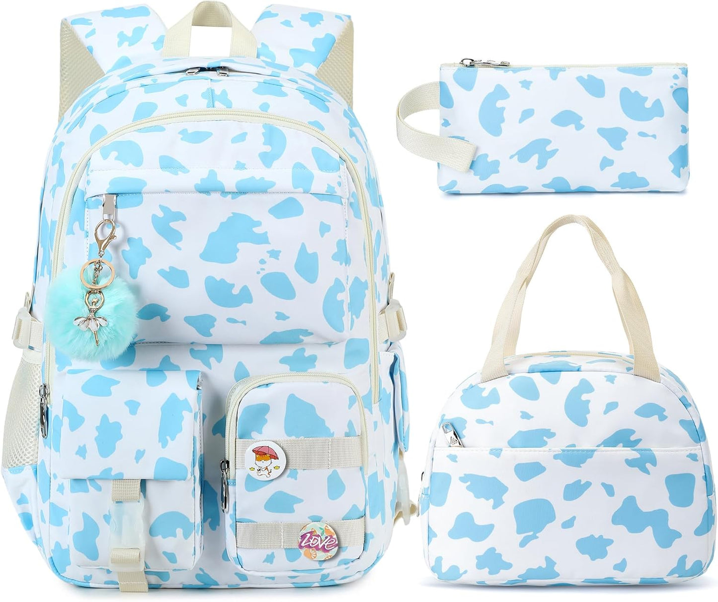 Hidds Girls Backpack Set with Lunch Box for School and College