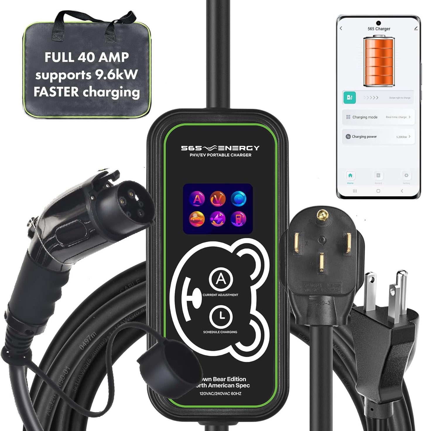 Fast Charging EVSE with WiFi, 565 Energy