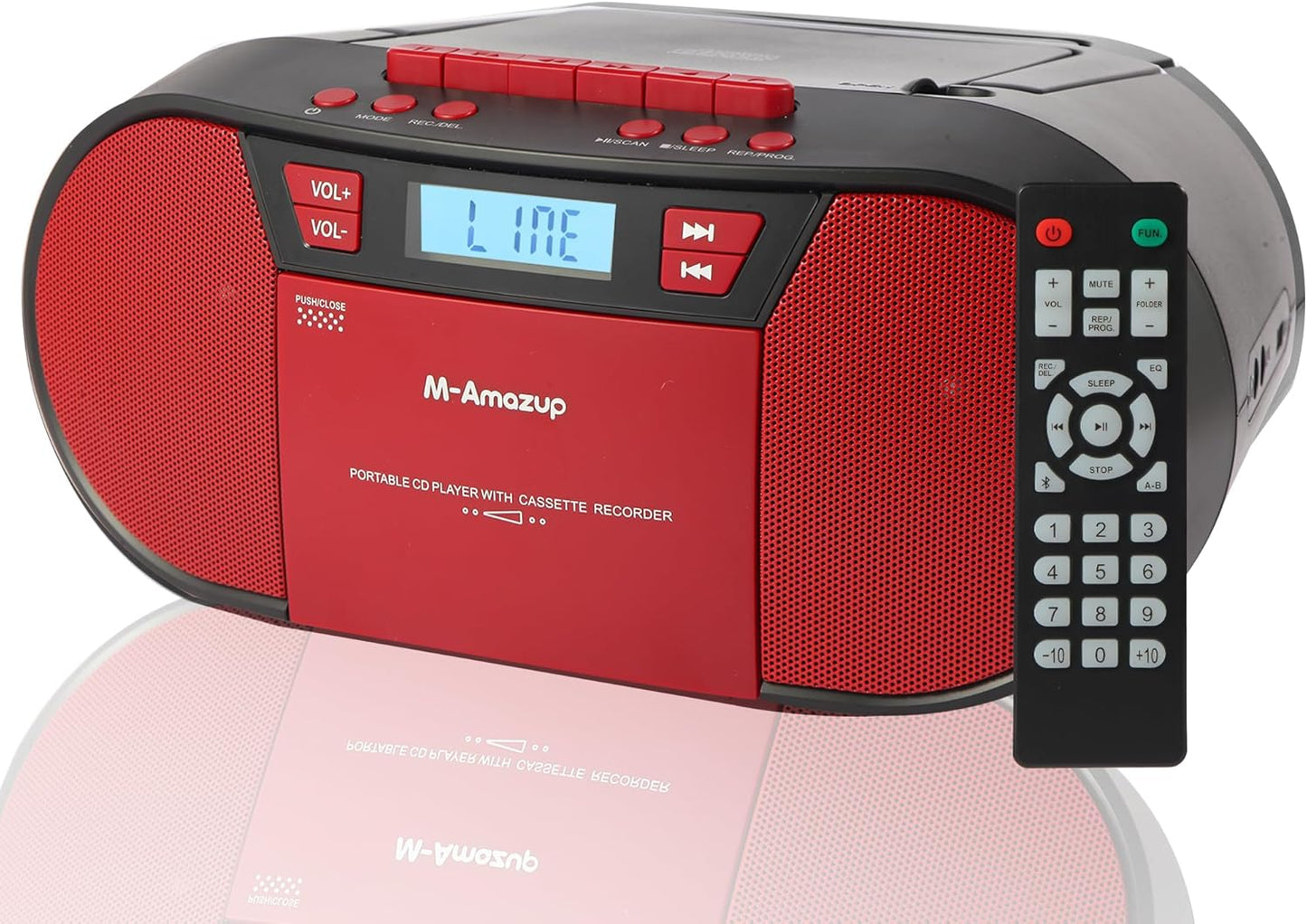 Portable Boombox CD Player with Bluetooth and Cassette Combo