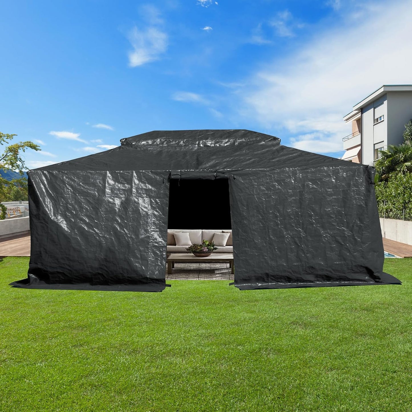 Domi 12ft x 20ft Universal Winter Gazebo Cover for Hardtop Gazebos