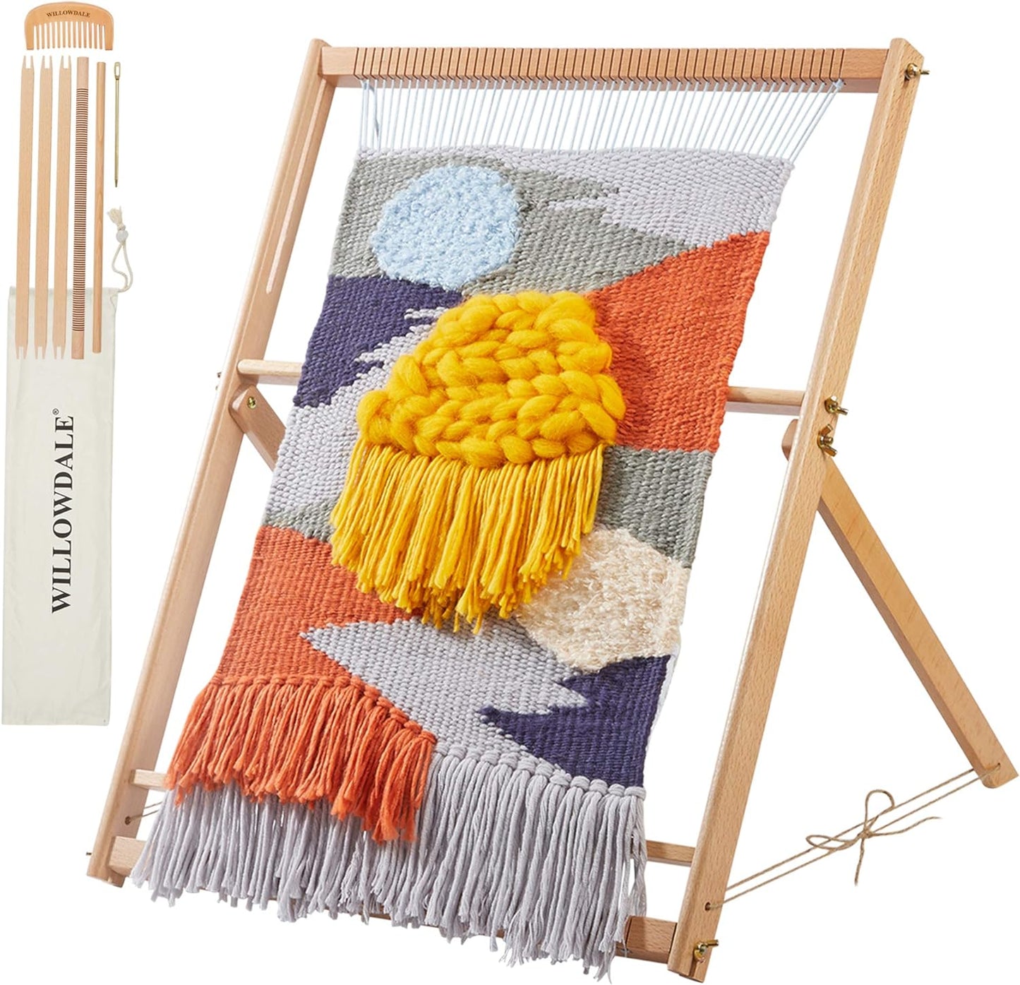 25.2 H x 19.3 W Weaving Loom with Stand for Creative Projects