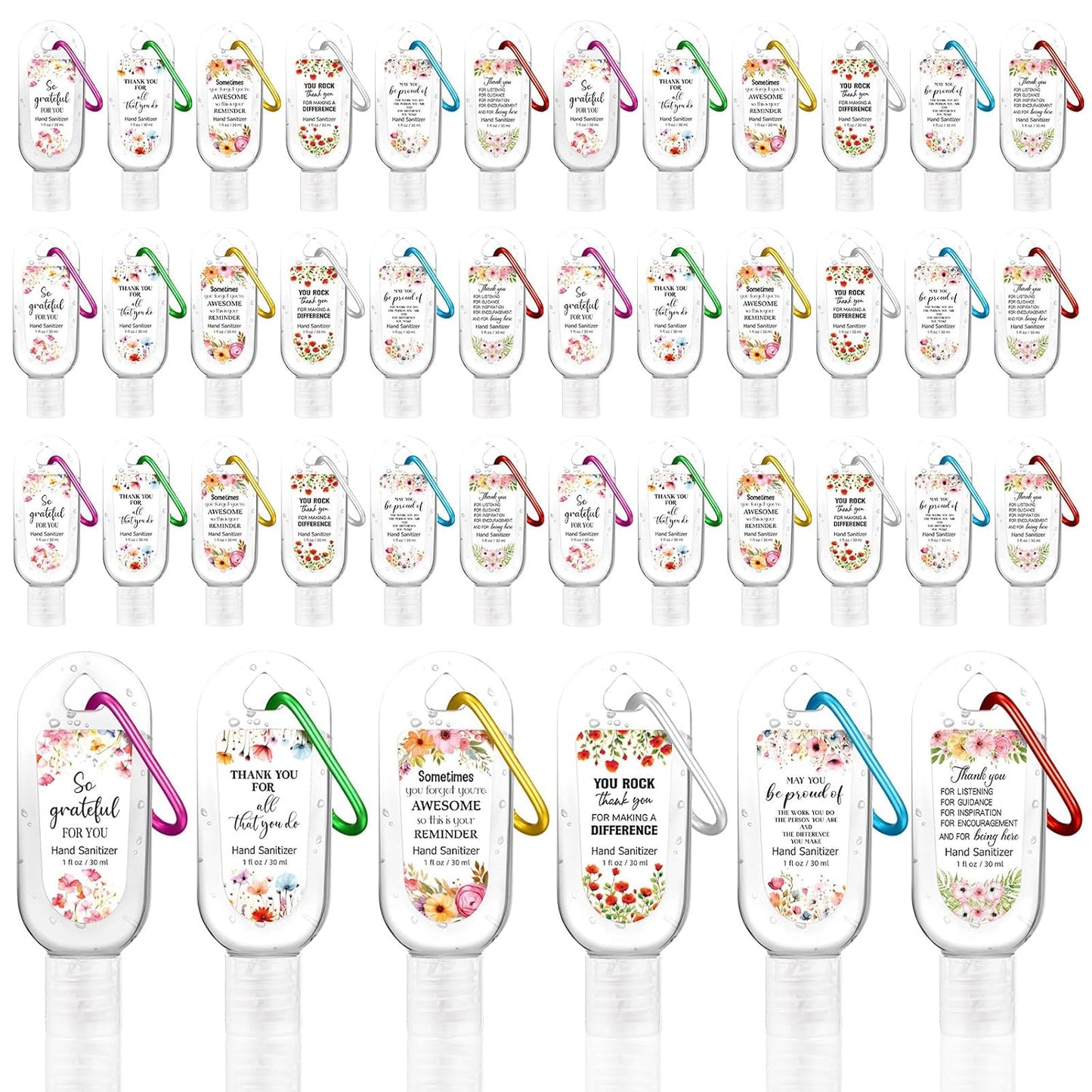 24 Pack Thank You Mini Hand Sanitizer Keychains for Gifts