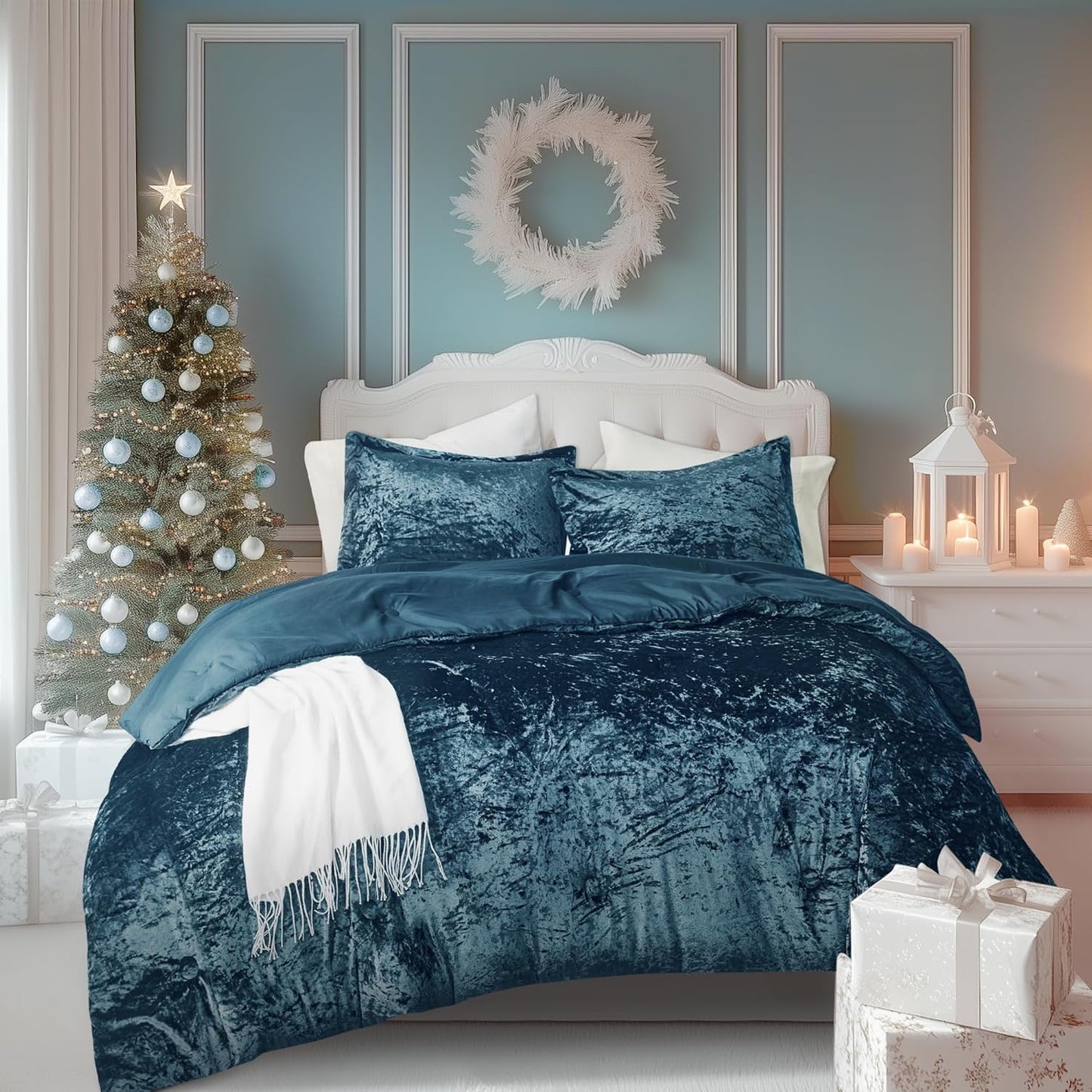 Luxurious Velvet King Comforter Set for Cozy All Season Bedding