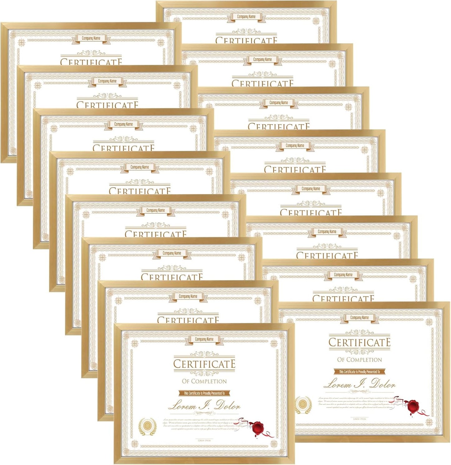 WIFTREY 16 Pack 8.5x11 Certificate Picture Frames for Display