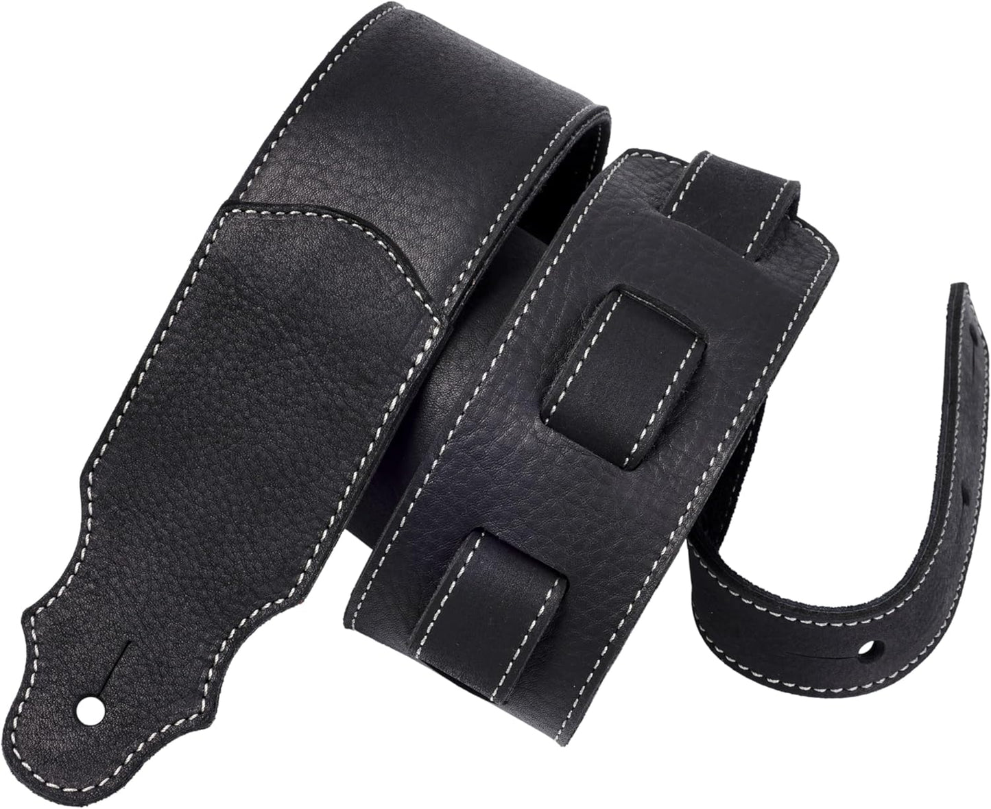 Guitar Strap 2.5 Wide Soft Cowhide Leather with Foam Padding