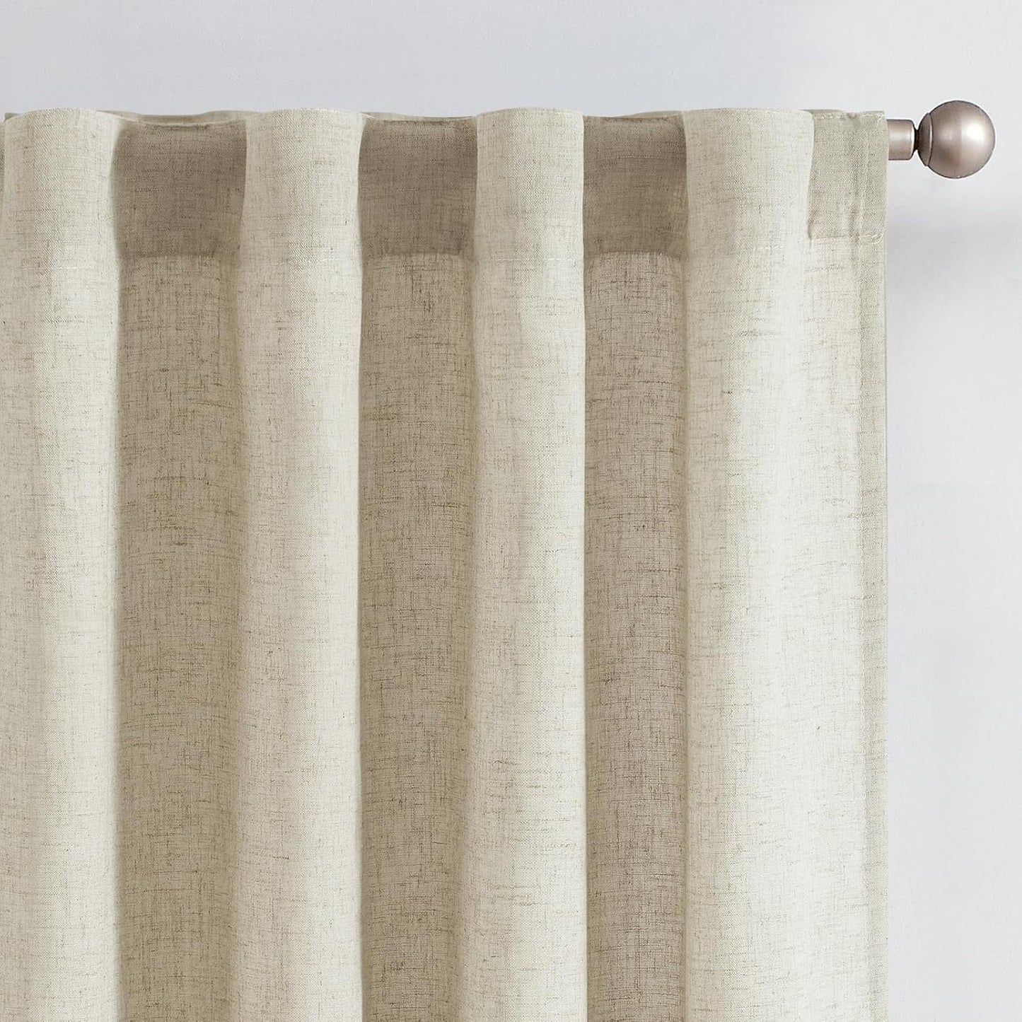 Oat Linen Blend Curtains for Living Room by Jinchan - 84 Inch