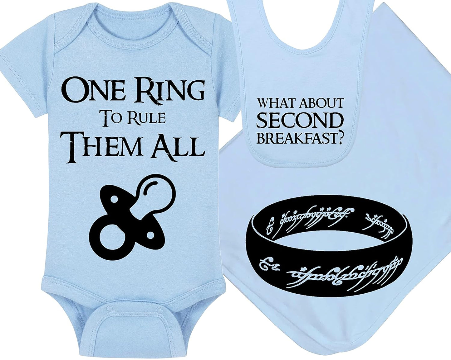LOTR Baby Onesie, Blanket and Bib Set for Little Hobbits
