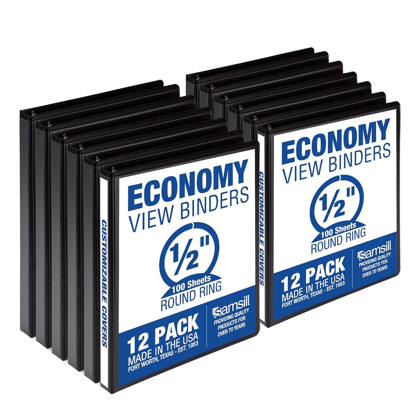 Samsill 0.5 Inch 3 Ring Binders for School, Home, Office Use