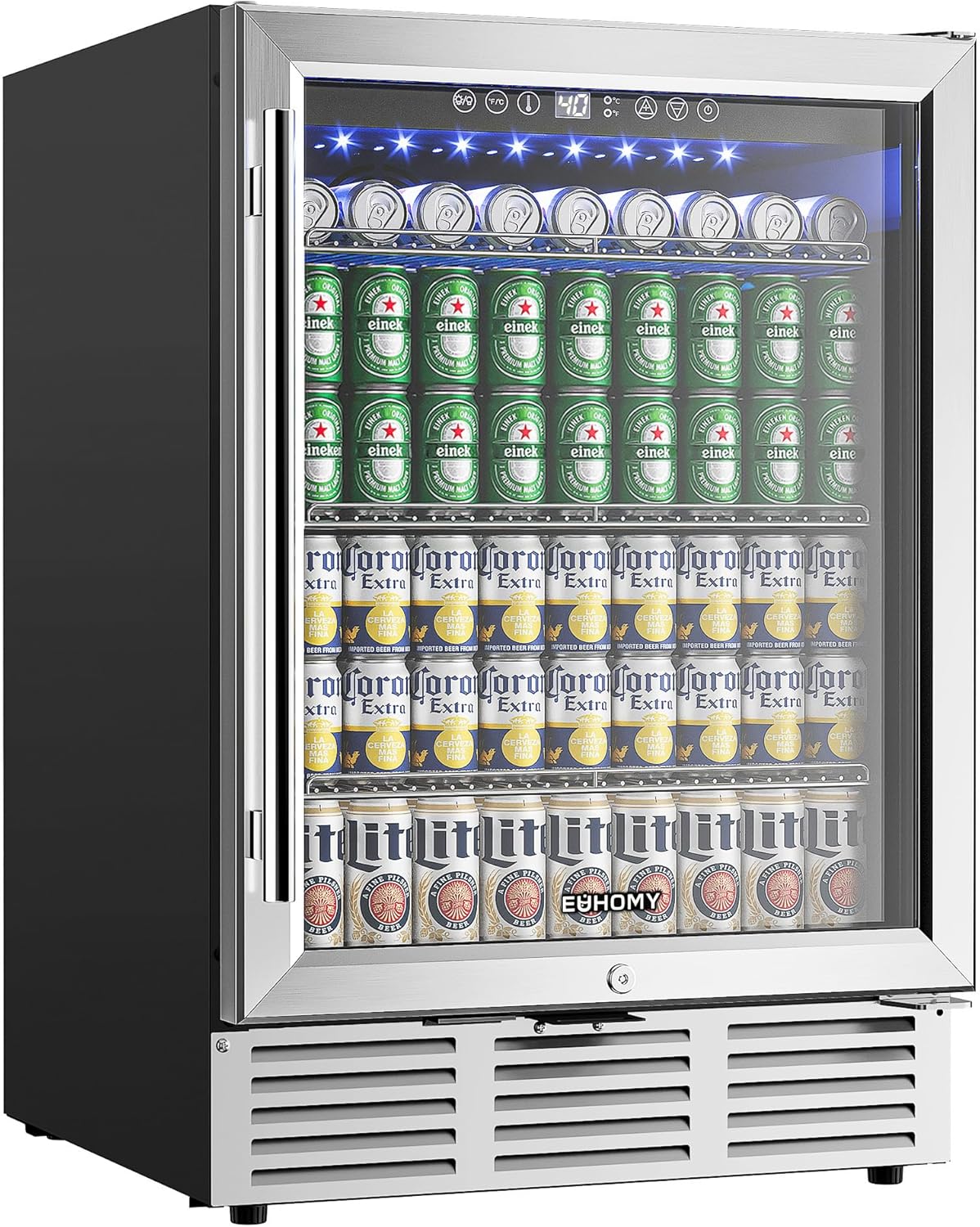 EUHOMY 24 Inch Beverage Refrigerator for Home and Office Use
