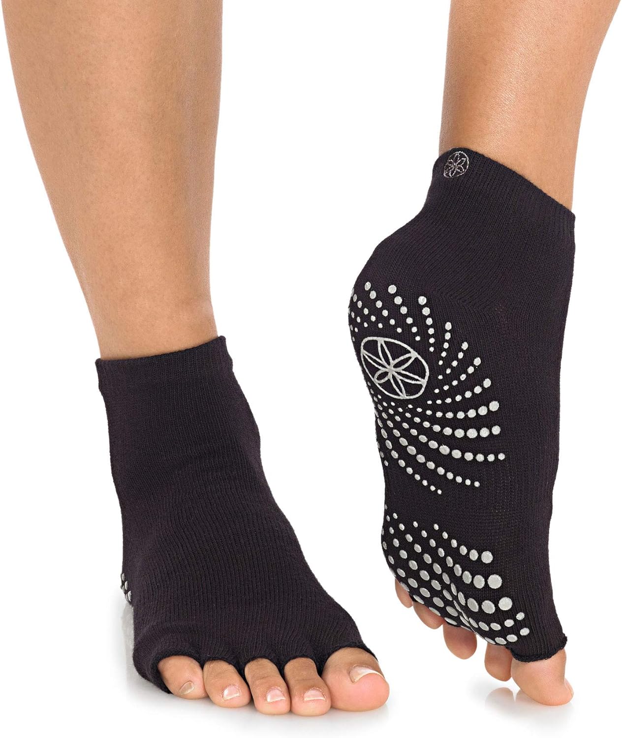 Gaiam Toeless Yoga Socks: Grip & Stability