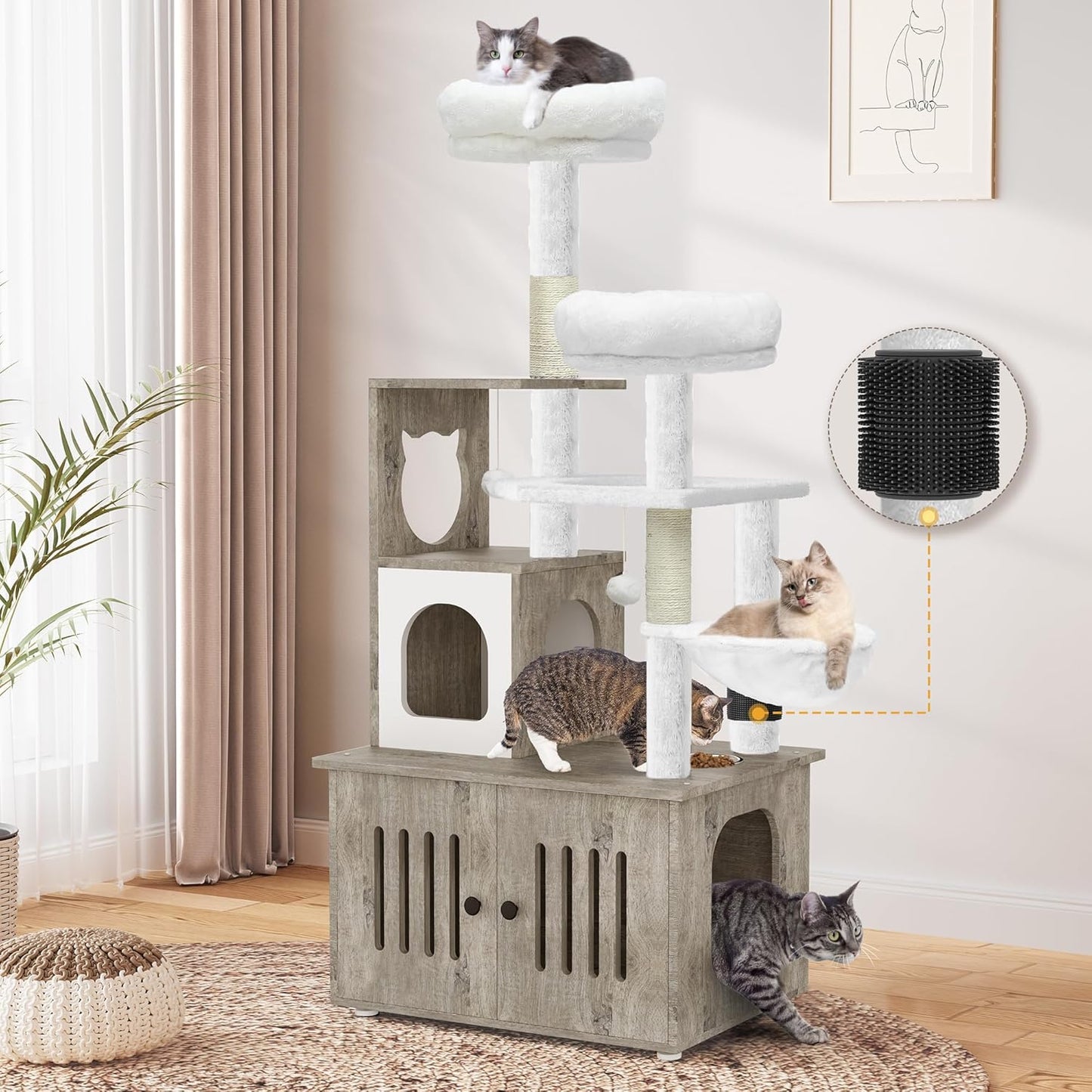 YITAHOME Cat Tree with Litter Box Enclosure for Cats