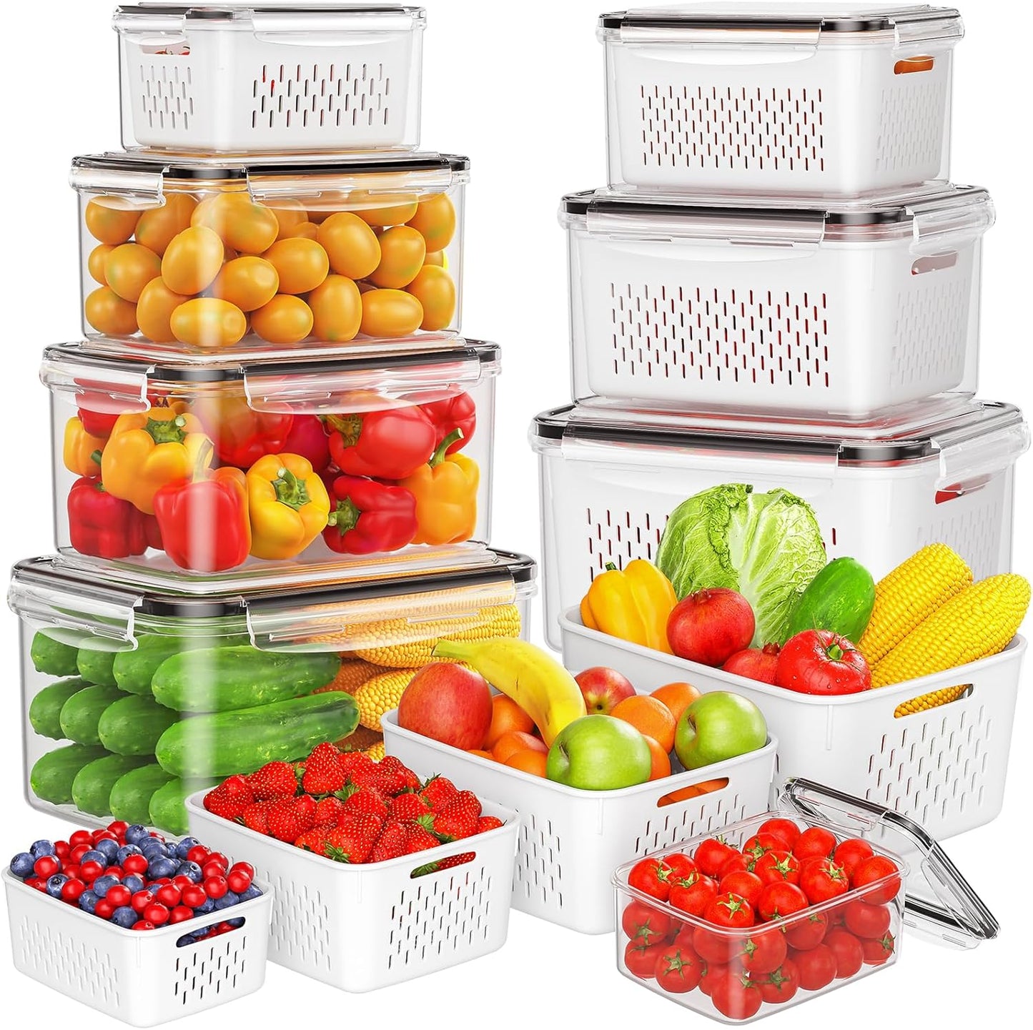 Winproper 8-Pack Leakproof Fruit Storage Containers for Freshness