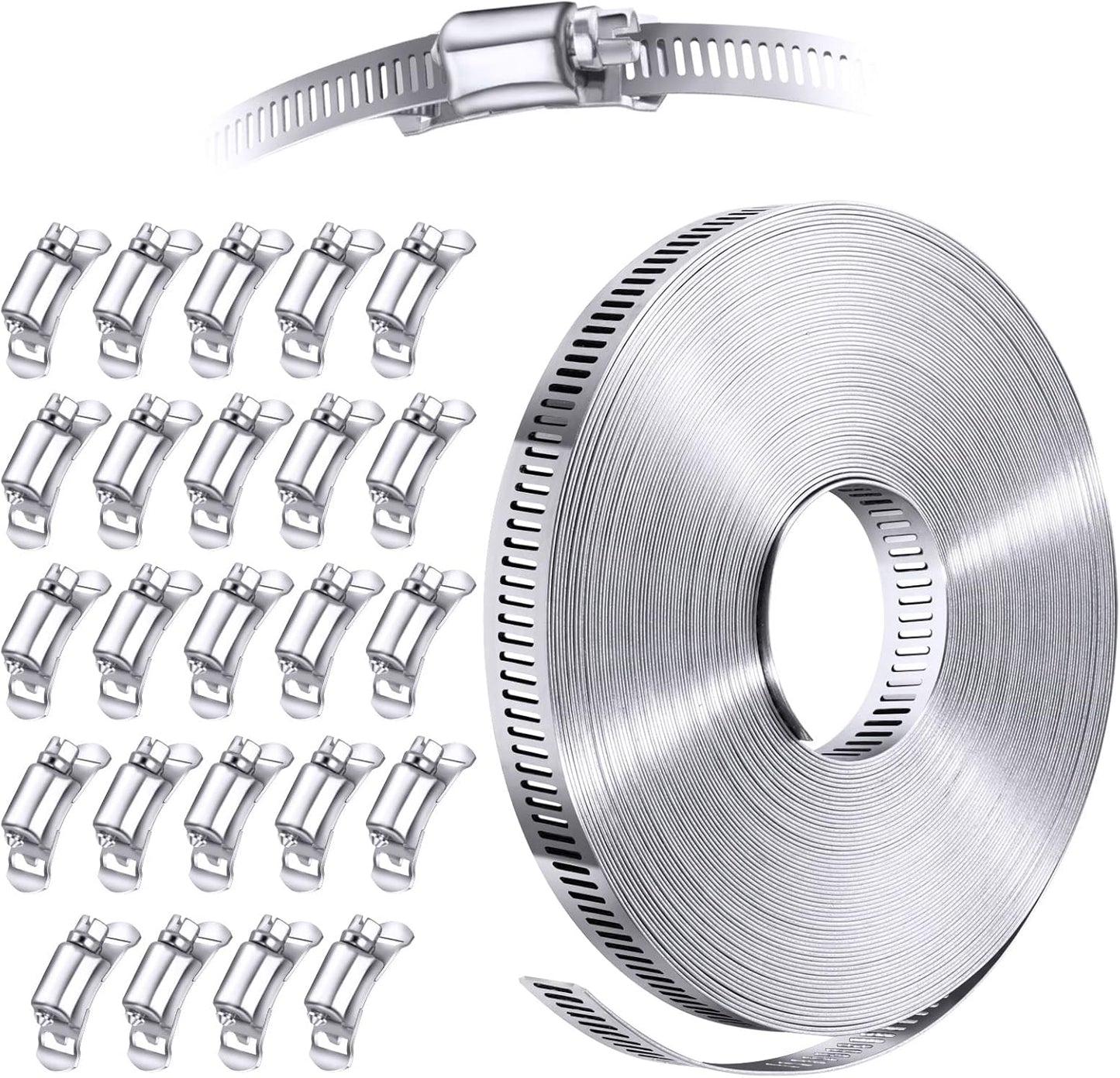 304 Stainless Steel Hose Clamp Assortment Kit for DIY Projects