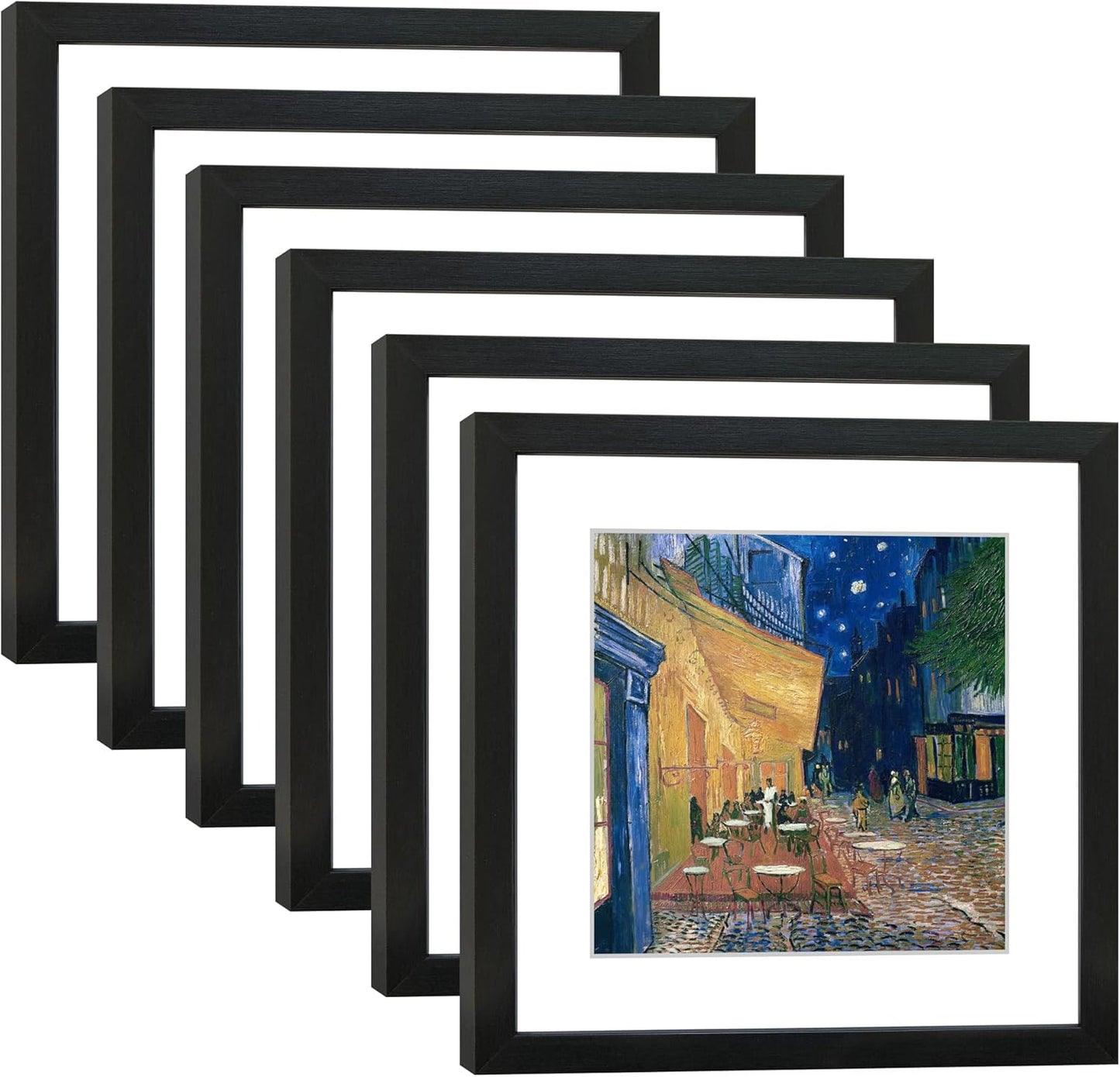 11x11 Picture Frame Set of 6 with Real Glass for Your Photos