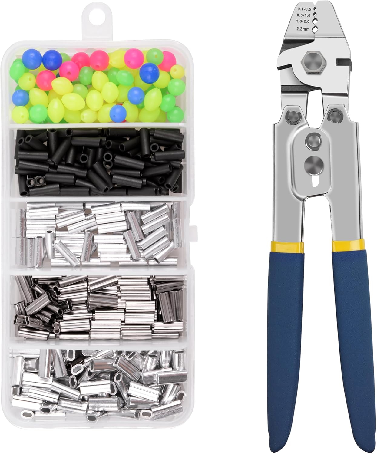 AGOOL Fishing Crimper Set: Heavy Duty + 500pcs Crimp Sleeves - Wire Crimpers & Cutters