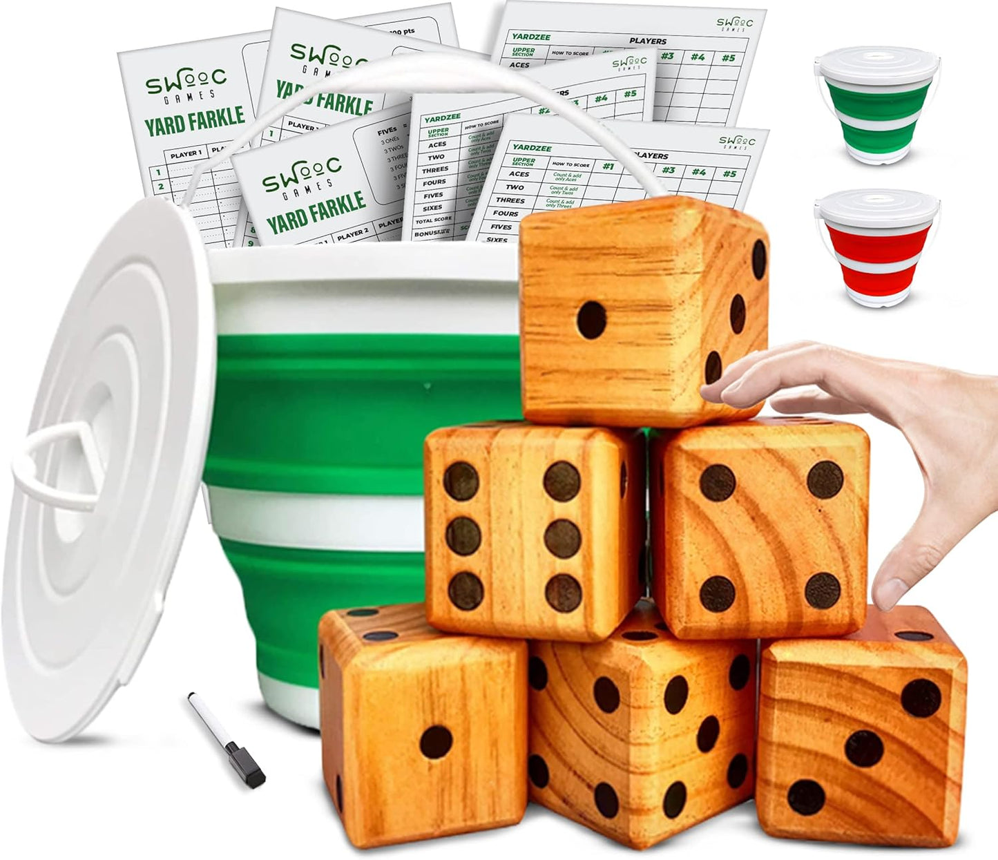 SWOOC Yardzee Light-Weight Yard Dice Game Set for Fun Outdoors