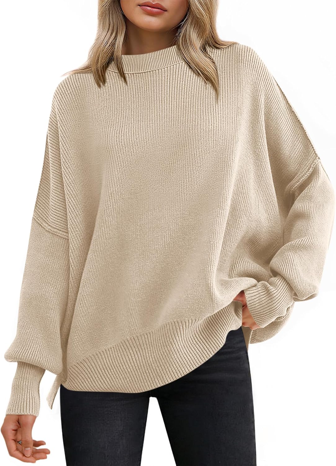 Oversized Women Sweaters Batwing Long Sleeve Casual Knit Top