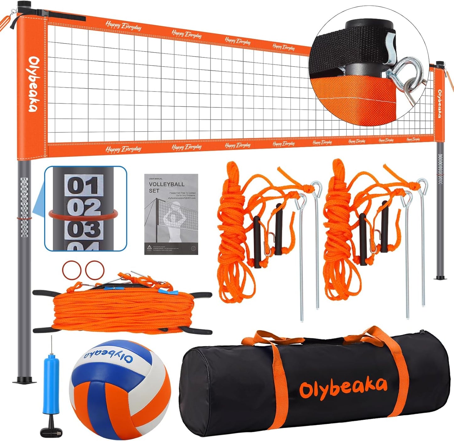 Outdoor Portable Volleyball Net Set for Backyard Fun and Play