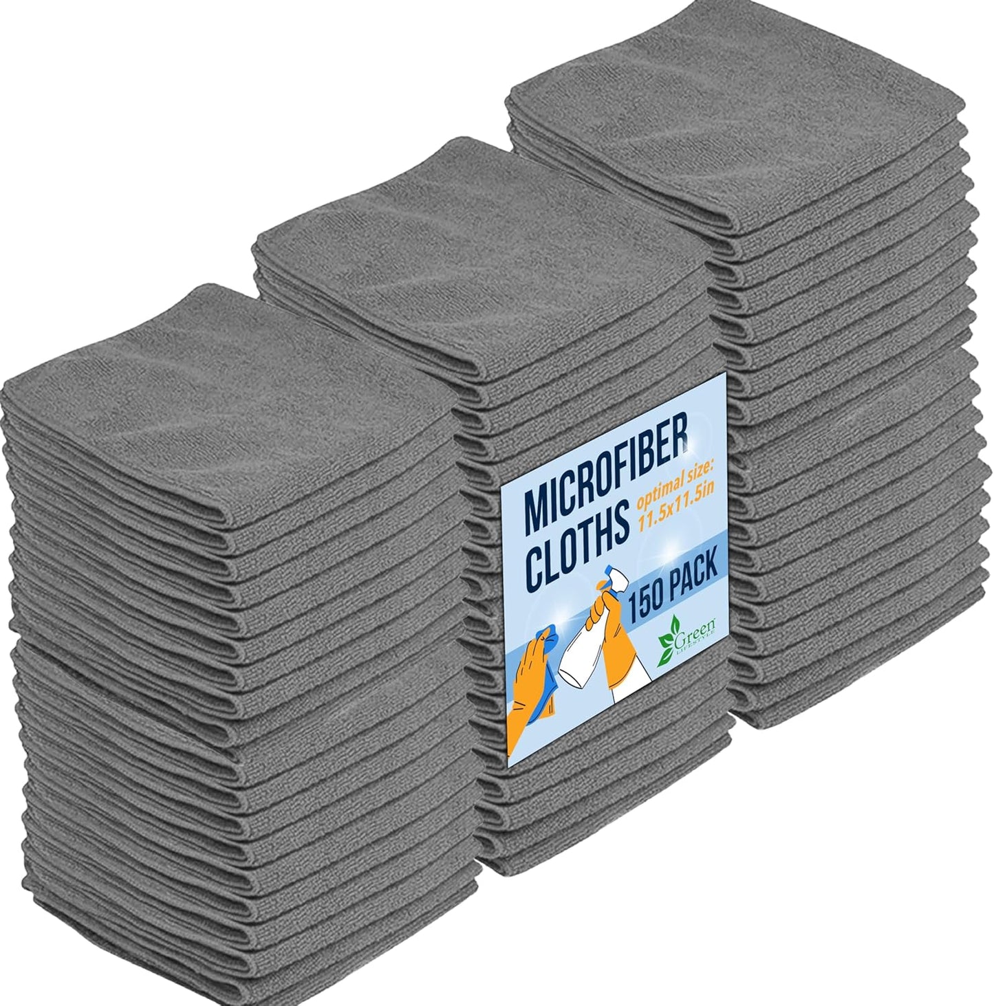 150-Pack Chamois Microfiber Cloths for Eco-Friendly Cleaning