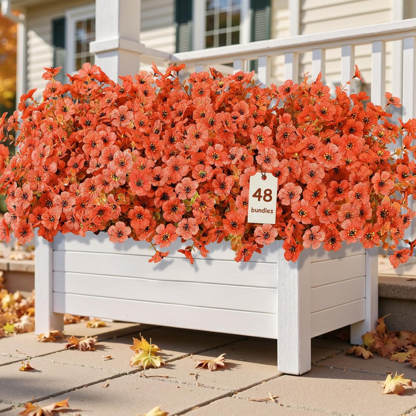48 Bundles Artificial Fall Mums Flowers for Outdoor Decor