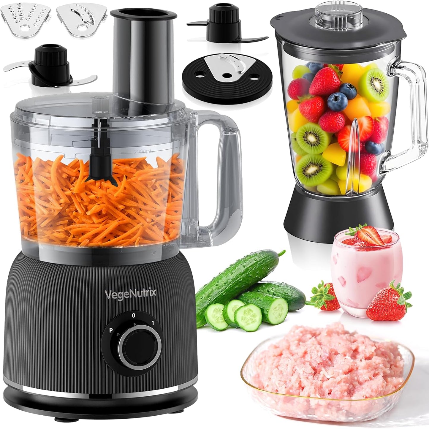 VegeNutrix Food Processor and Blender Combo for All Meals