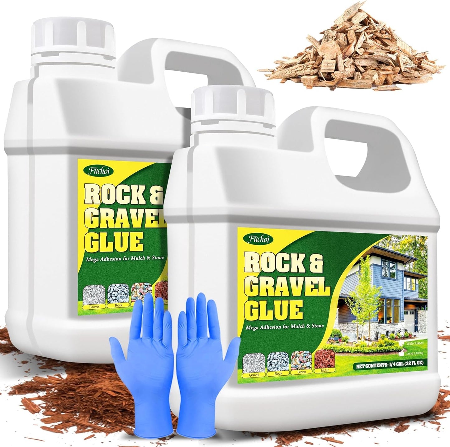 Mulch Glue 0.5 Gallon - Fast Drying Pea Gravel Stabilizer