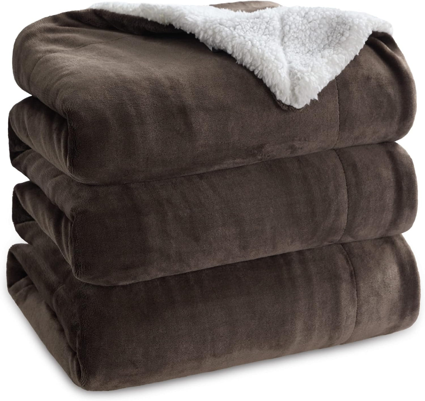 Bedsure Sherpa Fleece Blanket King Size - Thick and Warm Plush