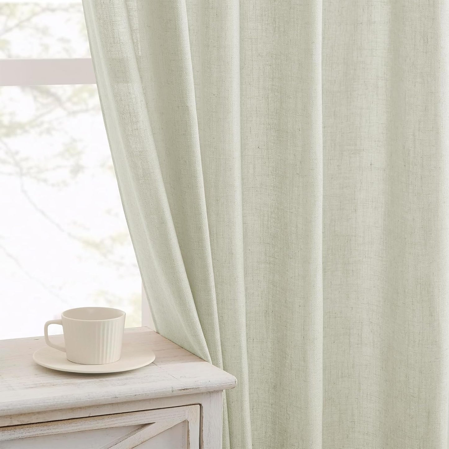 Joydeco Linen Curtains 72 Inch Length for Elegant Living Spaces